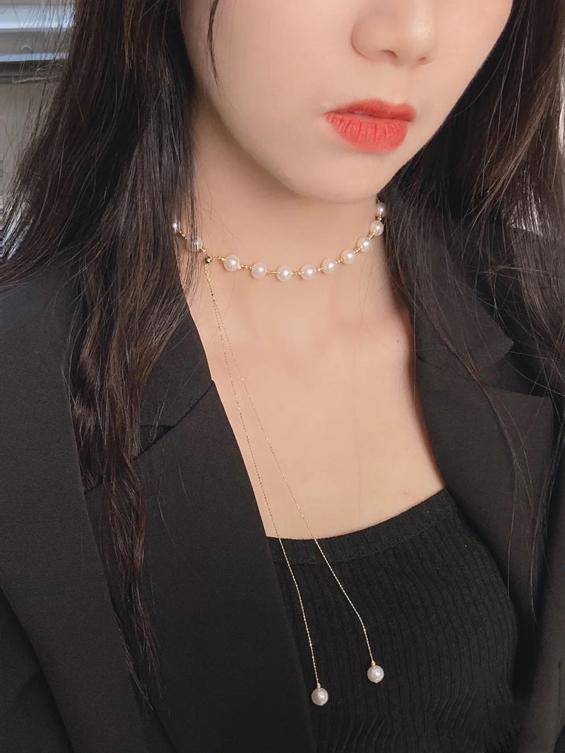 Women's Multi-tassel Long Freshwater Pearl Necklace