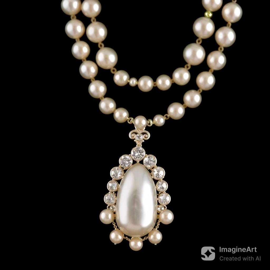 Freshwater Pearl Necklace - Minimalist delicate Chain Design